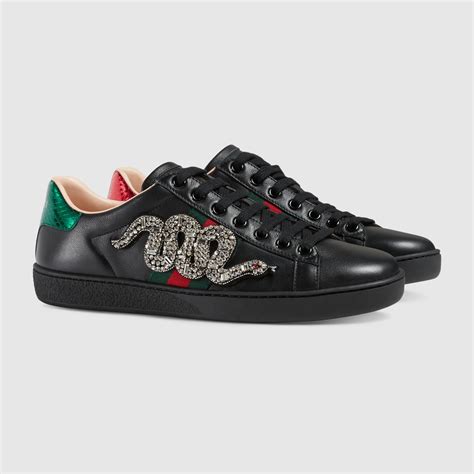 gucci ace embroidered low top sneaker on feet|gucci ace embellished leather sneakers.